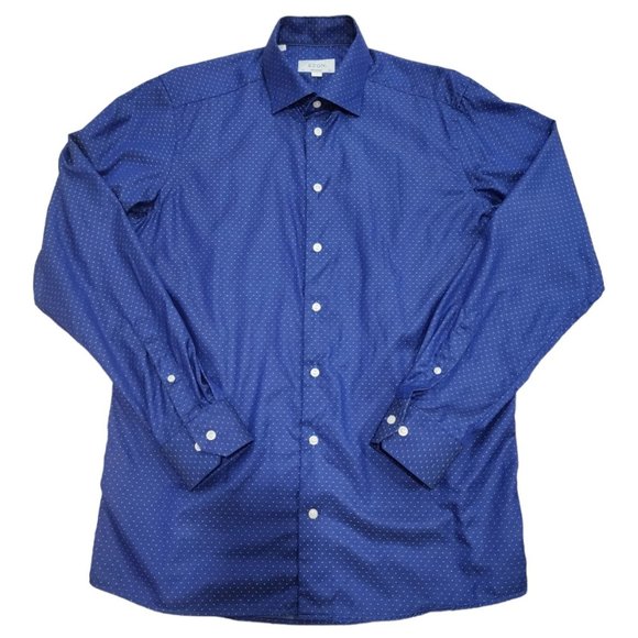 Eton Shirts Eton Contemporary Mens Polka Dots Dress Shirt Size 42